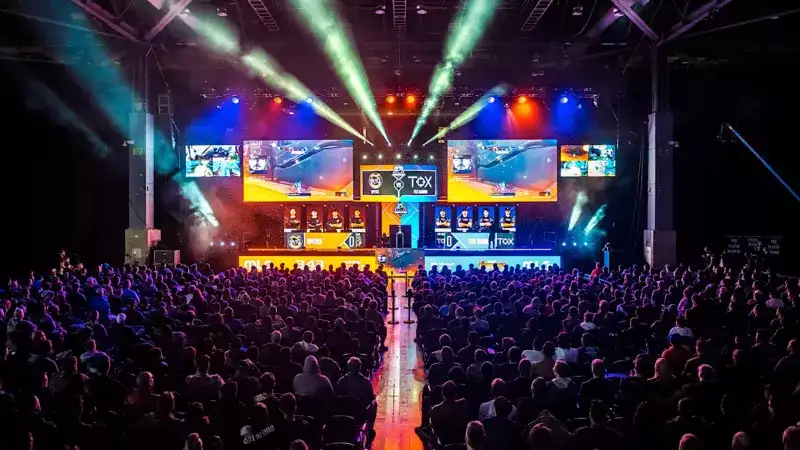 Crowds sitting down to watch the Halo Championships in Raleigh